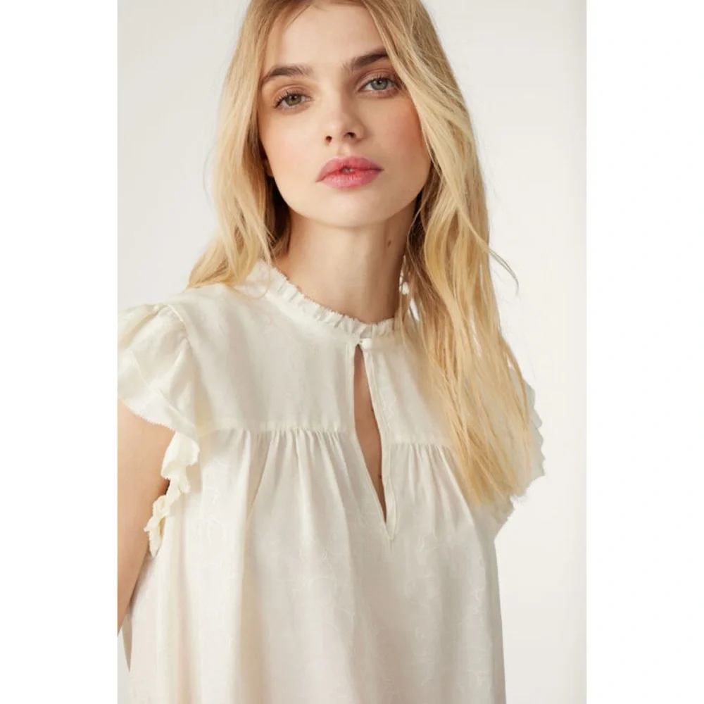 ba&sh | Solstice Top With Ruffled Shoulders - Picture 1 of 11